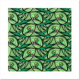 Escher Fish Pattern XIII Posters and Art